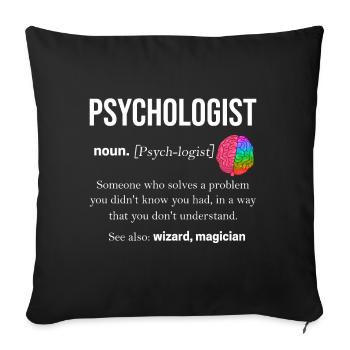 Psychology psychologist therapist gift psyche - Sofa pillowcase 17,3'' x 17,3'' (45 x 45 cm) - black - Front