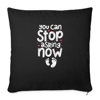 Grossesse Bébé Enceinte Ventre de bébé Cadeau - Housse de coussin décorative 45 x 45 cm - noir - Devant
