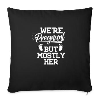 Grossesse - Housse de coussin décorative 45 x 45 cm - noir - Devant