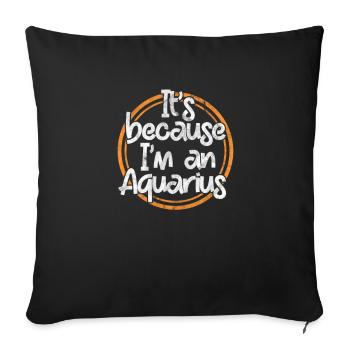 Aquarius - Sofa pillowcase 17,3'' x 17,3'' (45 x 45 cm) - black - Front