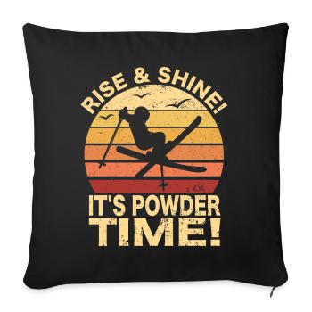 Skieur freestyle ski sports d'hiver ski dire - Housse de coussin décorative 45 x 45 cm - noir - Devant