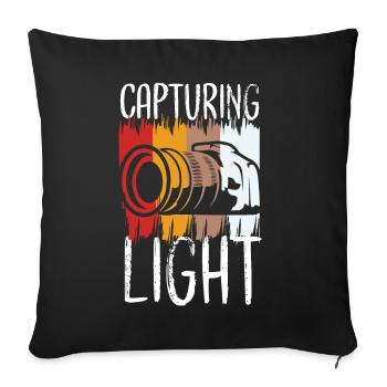 photographer photography photo camera take photos - Sofa pillowcase 17,3'' x 17,3'' (45 x 45 cm) - black - Front