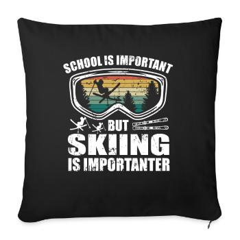 Ski Skier Retro Ski Goggles Skiing Vacation Skiing - Sofa pillowcase 17,3'' x 17,3'' (45 x 45 cm) - black - Front