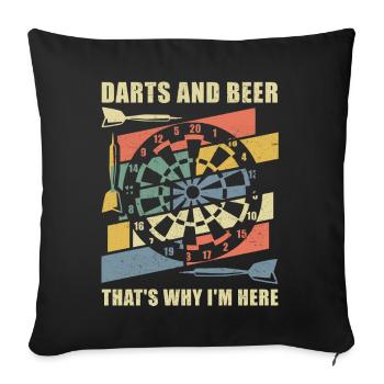 Darts darts darts dart player gift dart board - Sofa pillowcase 17,3'' x 17,3'' (45 x 45 cm) - black - Front