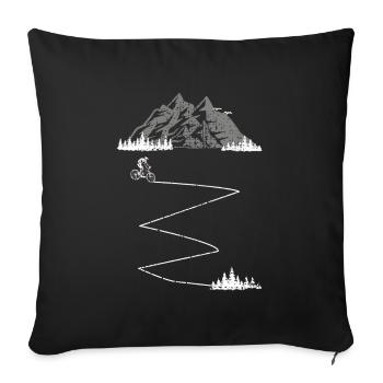 Real guys go downhill - Sofa pillowcase 17,3'' x 17,3'' (45 x 45 cm) - black - Front
