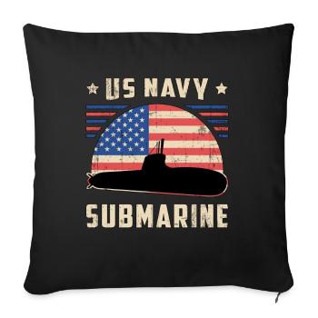 U Boot Boot US U-Boot Navy Marine Wasser Geschenk - Sofakissenbezug 45 x 45 cm - Schwarz - Vorne