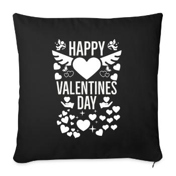 Valentine's day, Valentine's day, Valentine's day - Sofa pillowcase 17,3'' x 17,3'' (45 x 45 cm) - black - Front