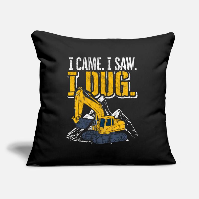 Excavator construction work road construction dredging work Sofa pillowcase 17,3'' x 17,3'' (45 x 45 cm)