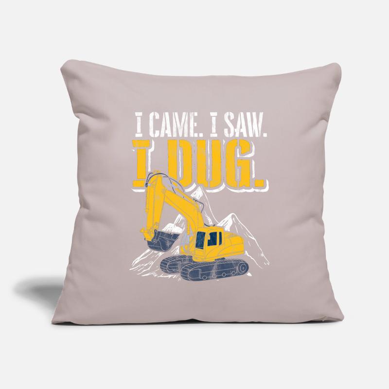 Excavator construction work road construction dredging work Sofa pillowcase 17,3'' x 17,3'' (45 x 45 cm)