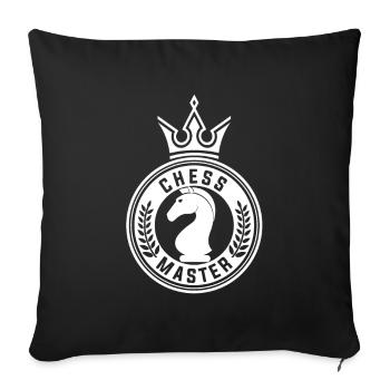 Schach Schachspiel Schachspieler Schachbrett - Sofakissenbezug 45 x 45 cm - Schwarz - Vorne