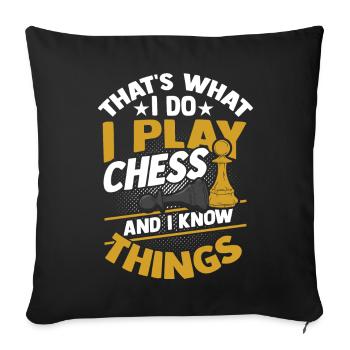 Schach - Sofakissenbezug 45 x 45 cm - Schwarz - Vorne