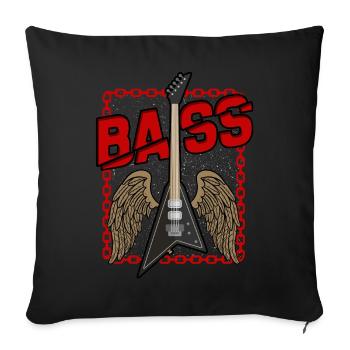 Guitare basse - Housse de coussin décorative 45 x 45 cm - noir - Devant