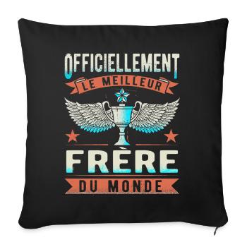 Meilleur Frère Du Monde - Housse de coussin décorative 45 x 45 cm - noir - Devant