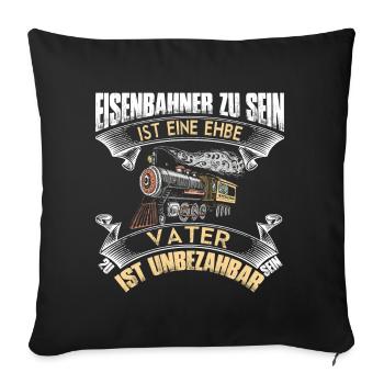 Eisenbahn Lok Lokführer Eisenbahner Lokomotive - Sofakissenbezug 45 x 45 cm - Schwarz - Vorne