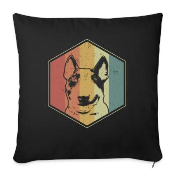 Propriétaires de chiens Bull Terrier | Cadeau Bull Terrier - Housse de coussin décorative 45 x 45 cm - noir - Devant