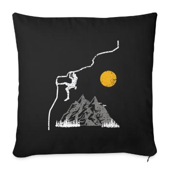 Climbing on the mountains - Sofa pillowcase 17,3'' x 17,3'' (45 x 45 cm) - black - Front