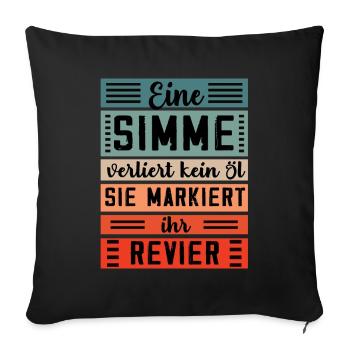Simson Spruch Simme Moped - verliert kein Öl - Sofakissenbezug 45 x 45 cm - Schwarz - Vorne