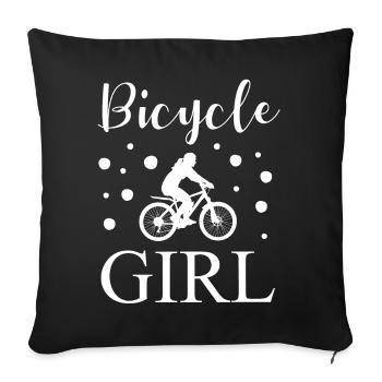 Cyclist cycling ladies girls gift - Sofa pillowcase 17,3'' x 17,3'' (45 x 45 cm) - black - Front