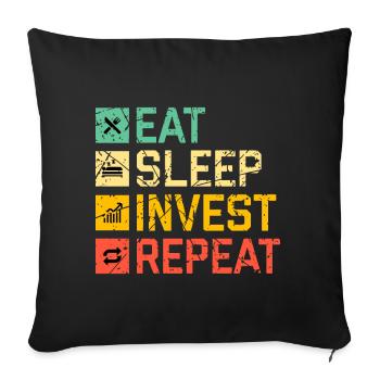 Finance - Sofa pillowcase 17,3'' x 17,3'' (45 x 45 cm) - black - Front