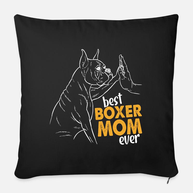 Best Boxer Mom Ever - Sofa pillowcase 17,3'' x 17,3'' (45 x 45 cm) - black
