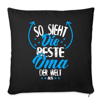 Beste Oma - Oma ist die Beste - Sofakissenbezug 45 x 45 cm - Schwarz - Vorne