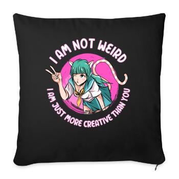 Cadeau de la fille de l'animé - Housse de coussin décorative 45 x 45 cm - noir - Devant
