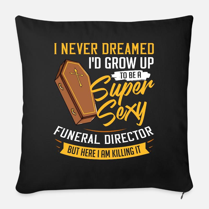 Bestatter Bestattung Friedhof Sarg Beerdigung - Sofakissenbezug 45 x 45 cm - Schwarz