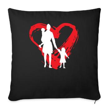 Mother Heart - Sofakissenbezug 45 x 45 cm - Schwarz - Vorne