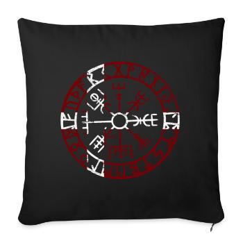 VEGVVISIR DENMARK - Boussole viking - Housse de coussin décorative 45 x 45 cm - noir - Devant