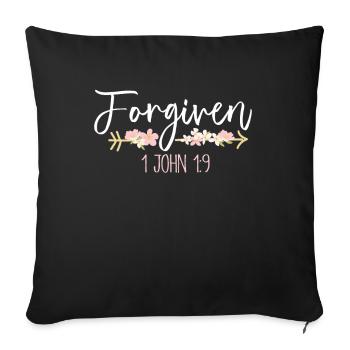 Christlicher Bibelvers Religion Blume - Sofakissenbezug 45 x 45 cm - Schwarz - Vorne