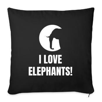 Elephant - Sofa pillowcase 17,3'' x 17,3'' (45 x 45 cm) - black - Front