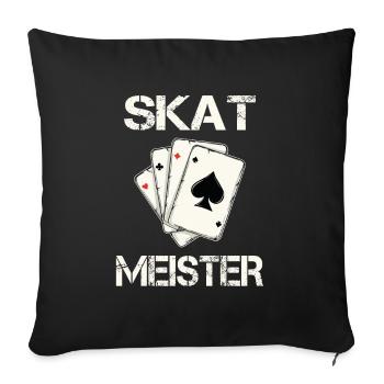 Skat master skat player gift - Sofa pillowcase 17,3'' x 17,3'' (45 x 45 cm) - black - Front