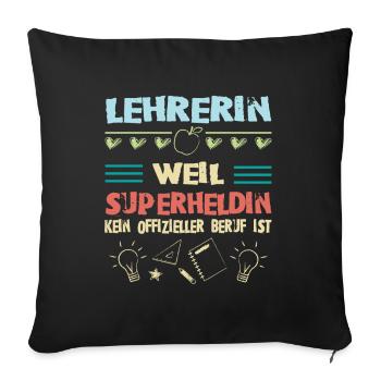 Lehrerin - Sofakissenbezug 45 x 45 cm - Schwarz - Vorne