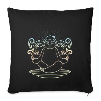 Yoga paresseux - Housse de coussin décorative 45 x 45 cm - noir - Devant