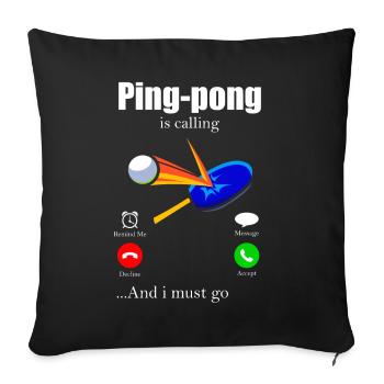 Ping-Pong - Sofakissenbezug 45 x 45 cm - Schwarz - Vorne