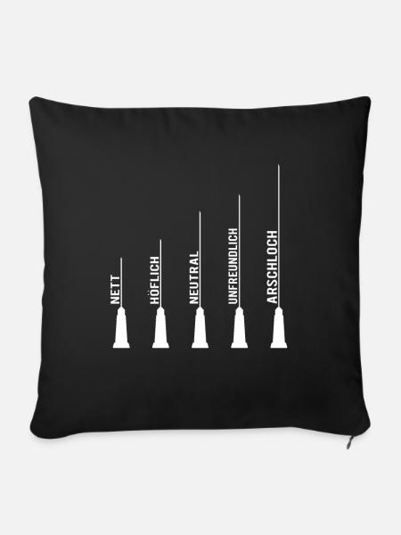 Patient Spritze - Sofakissenbezug 45 x 45 cm - Schwarz