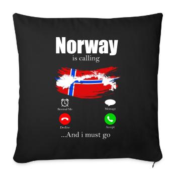 Norway - Sofa pillowcase 17,3'' x 17,3'' (45 x 45 cm) - black - Front