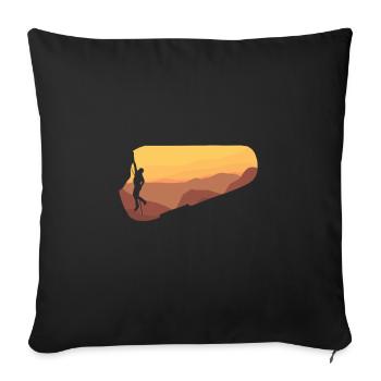Carabiner Climber Climbing Summit Boulder Gift - Sofa pillowcase 17,3'' x 17,3'' (45 x 45 cm) - black - Front