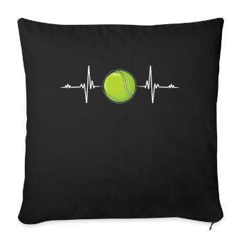 Tennis Heartbeat Tennis Ball Funny Gift - Sofa pillowcase 17,3'' x 17,3'' (45 x 45 cm) - black - Front