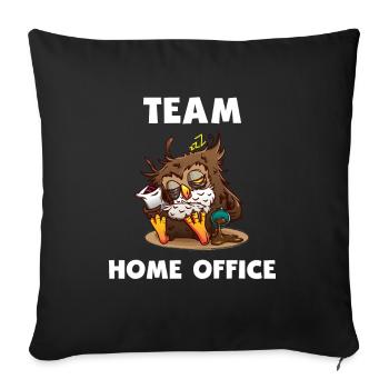 Chouette bureau à domicile bureau humour - Housse de coussin décorative 45 x 45 cm - noir - Devant