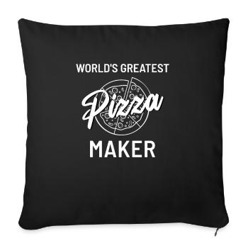 Worlds best pizza maker pizzeria gift - Sofa pillowcase 17,3'' x 17,3'' (45 x 45 cm) - black - Front