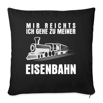 Eisenbahner Eisenbahn Dampflok Spruch - Sofakissenbezug 45 x 45 cm - Schwarz - Vorne