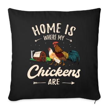Chicken farmer domestic chicken chicken farm funny - Sofa pillowcase 17,3'' x 17,3'' (45 x 45 cm) - black - Front