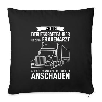 Lkw-Fahrer - Sofakissenbezug 45 x 45 cm - Schwarz - Vorne