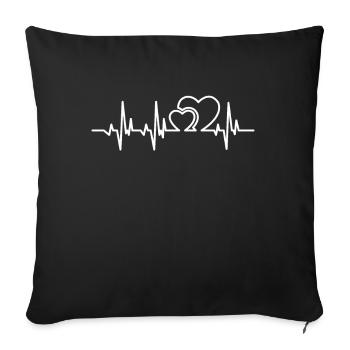 Heartbeat Heartbeat - Saint Valentin - Housse de coussin décorative 45 x 45 cm - noir - Devant