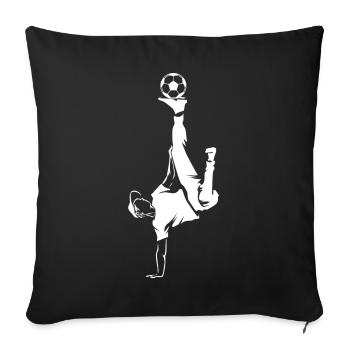 Freestyle soccer football football - Housse de coussin décorative 45 x 45 cm - noir - Devant