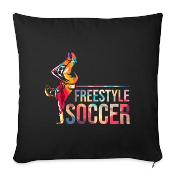 Freestyle Football Soccer Soccer - Housse de coussin décorative 45 x 45 cm - noir - Devant