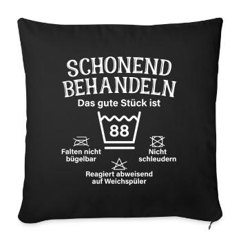 Schonend Behandeln 88 Geschenk Zum 88. Geburtstag - Sofakissenbezug 45 x 45 cm - Schwarz - Vorne