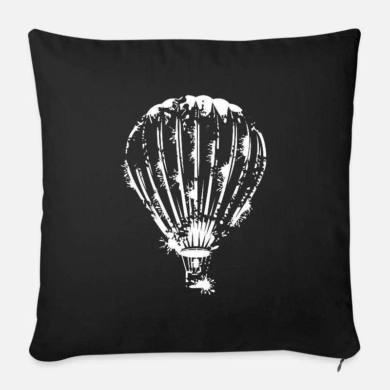 Montgolfière - Housse de coussin décorative 45 x 45 cm - noir