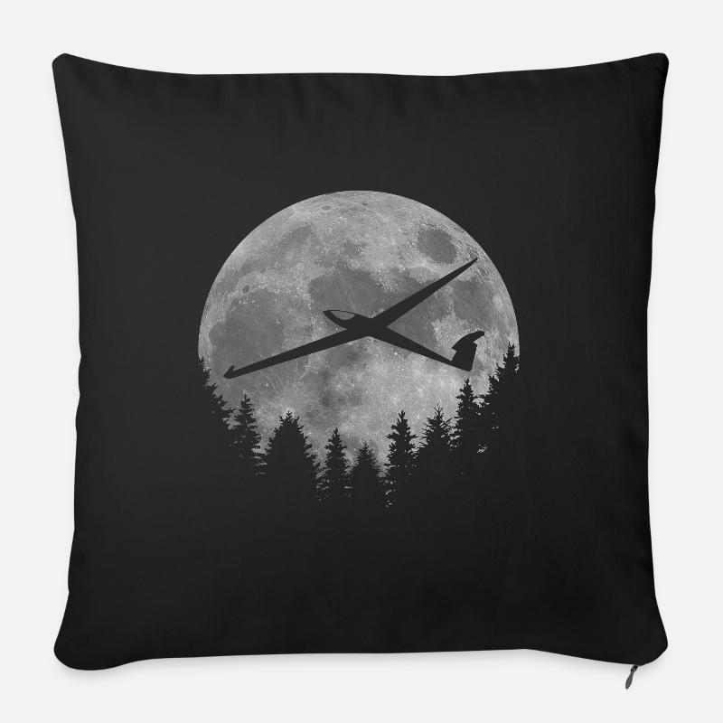 Glider moon - Sofa pillowcase 17,3'' x 17,3'' (45 x 45 cm) - black